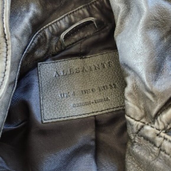 Allsaints Cargo Leather Jacket size 0 - Picture 7 of 11